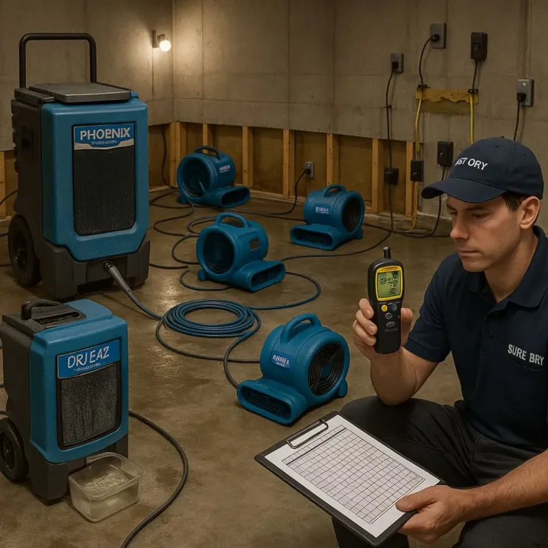 Structural Drying and Dehumidification process in Frederick County, VA